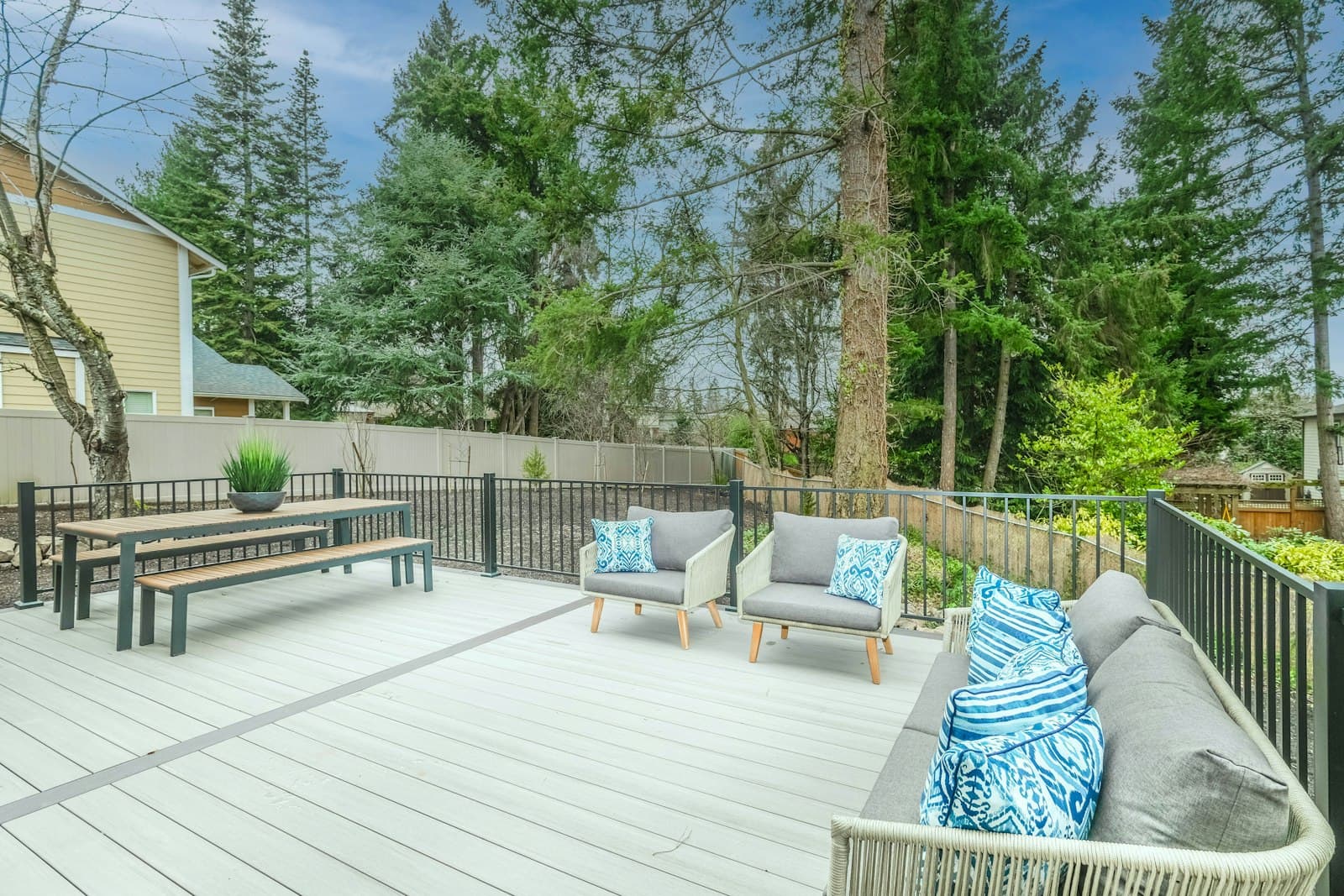 Backyard deck with seating area, CraftWell Group London Ontario
